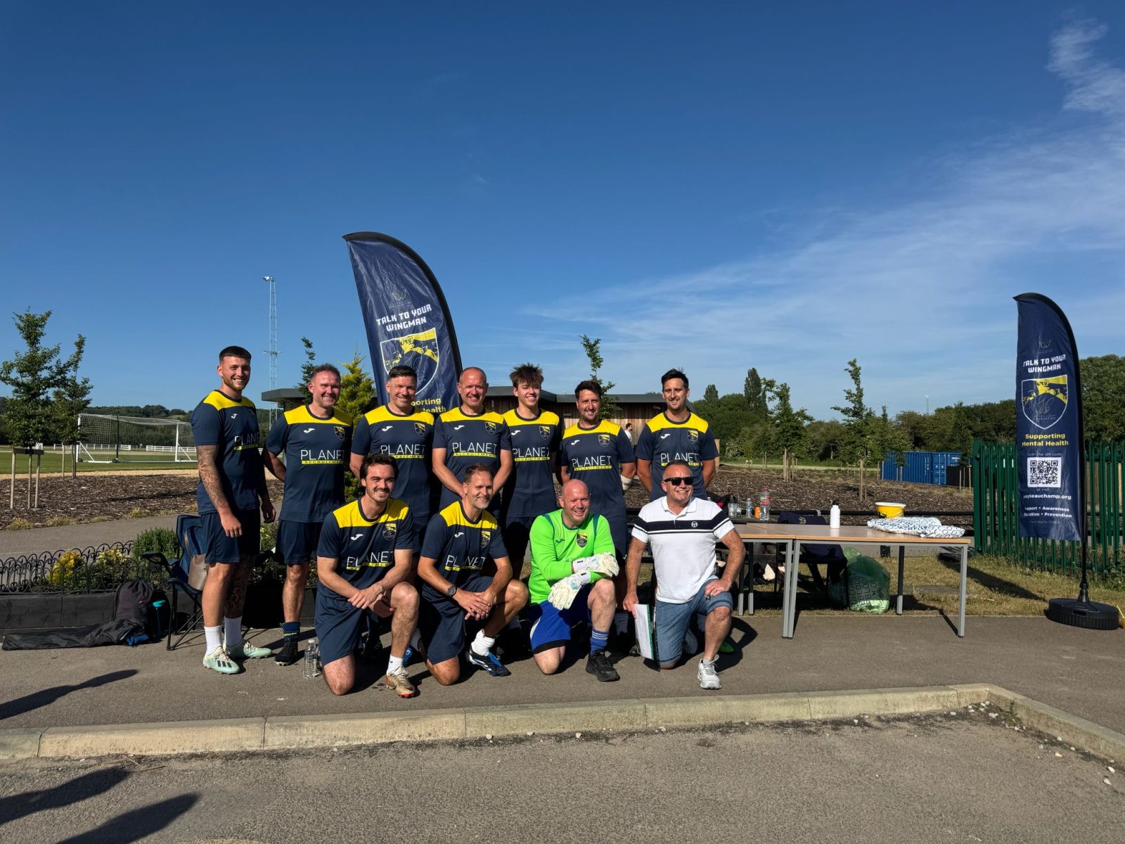 A team at the Planet Recruitment 5-a-Side Business Tournament in aid of the Joey Beauchamp Foundation, May 2026
